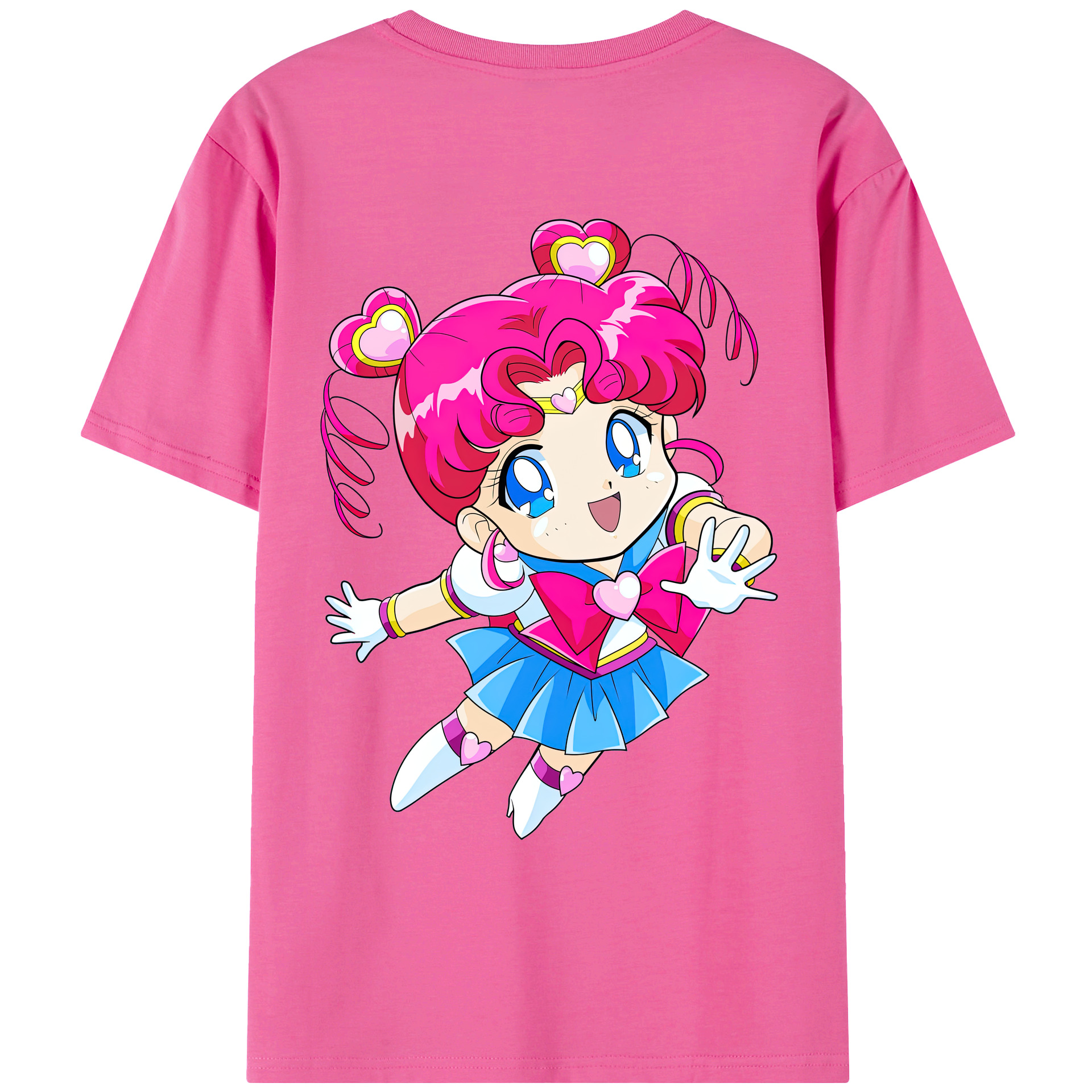 （画像用） 美少女戦士セーラームーン ちびうさ Sailor Moon Chibiusa Tsukino Usagi Small Lady Serenity レディース半袖Tシャツ(バックプリント)